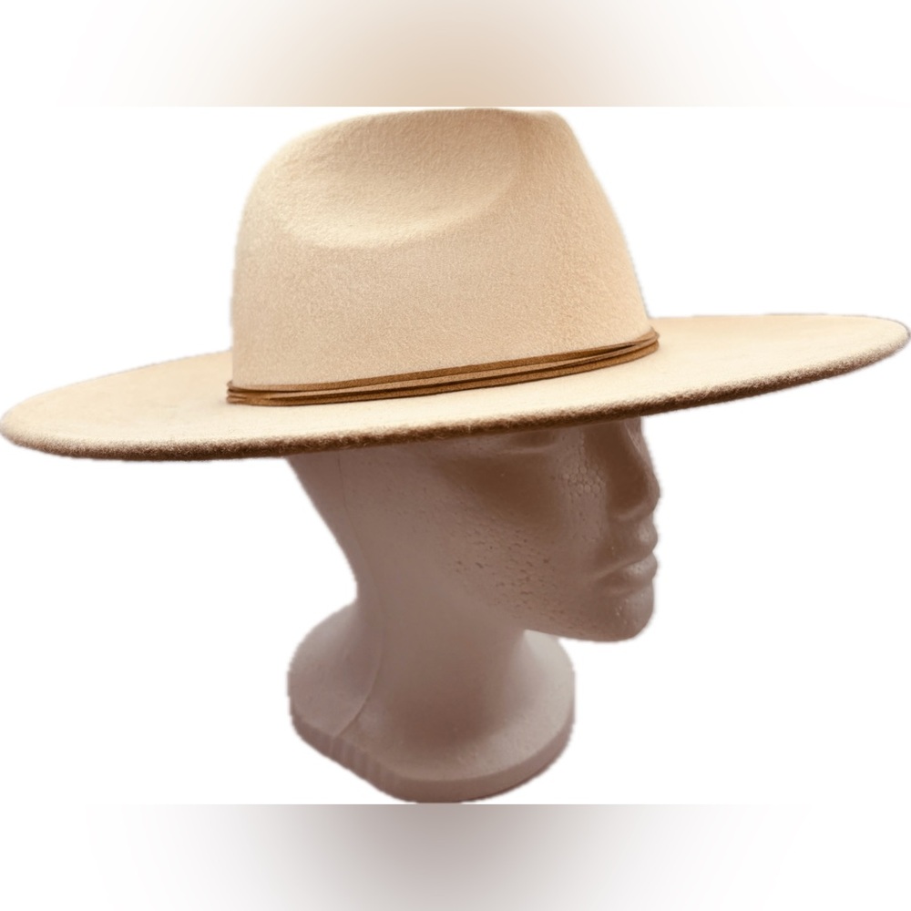 Super Cool Camel-Colored Structured Wool Felt Hat - image 3